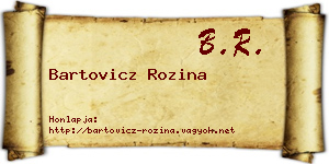 Bartovicz Rozina névjegykártya